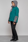 Оптом Горнолыжная куртка женская зимняя большого размера темно-зеленого цвета 2278TZ в Екатеринбурге, фото 14