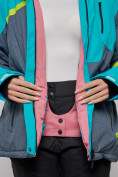 Оптом Горнолыжная куртка женская зимняя большого размера голубого цвета 2282-1Gl в Екатеринбурге, фото 16