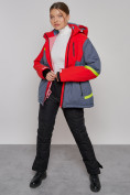 Оптом Горнолыжная куртка женская зимняя большого размера красного цвета 2282-1Kr в Екатеринбурге, фото 11