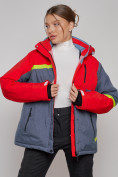 Оптом Горнолыжная куртка женская зимняя большого размера красного цвета 2282-1Kr в Екатеринбурге, фото 12