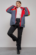 Оптом Горнолыжная куртка женская зимняя большого размера красного цвета 2282-1Kr в Екатеринбурге, фото 13