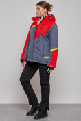Оптом Горнолыжная куртка женская зимняя большого размера красного цвета 2282-1Kr в Екатеринбурге, фото 15