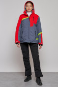 Оптом Горнолыжная куртка женская зимняя большого размера красного цвета 2282-1Kr в Екатеринбурге, фото 18