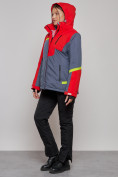 Оптом Горнолыжная куртка женская зимняя большого размера красного цвета 2282-1Kr в Екатеринбурге, фото 19