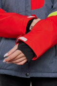 Оптом Горнолыжная куртка женская зимняя большого размера красного цвета 2282-1Kr в Екатеринбурге, фото 4