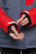 Оптом Горнолыжная куртка женская зимняя большого размера красного цвета 2282-1Kr в Екатеринбурге, фото 5
