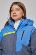 Оптом Горнолыжная куртка женская зимняя большого размера синего цвета 2282-1S в Екатеринбурге, фото 11
