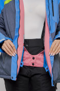 Оптом Горнолыжная куртка женская зимняя большого размера синего цвета 2282-1S в Екатеринбурге, фото 12