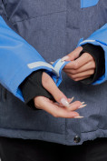 Оптом Горнолыжная куртка женская зимняя большого размера синего цвета 2282-1S в Екатеринбурге, фото 8