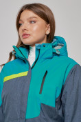 Оптом Горнолыжная куртка женская зимняя большого размера зеленого цвета 2282-1Z в Екатеринбурге, фото 15