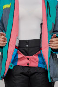 Оптом Горнолыжная куртка женская зимняя большого размера зеленого цвета 2282-1Z в Екатеринбурге, фото 16