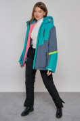 Оптом Горнолыжная куртка женская зимняя большого размера зеленого цвета 2282-1Z в Екатеринбурге, фото 17