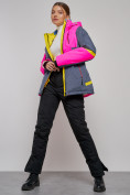 Оптом Горнолыжная куртка женская зимняя розового цвета 2282R в Екатеринбурге, фото 21