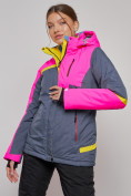 Оптом Горнолыжная куртка женская зимняя розового цвета 2282R в Екатеринбурге, фото 3