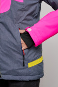 Оптом Горнолыжная куртка женская зимняя розового цвета 2282R в Екатеринбурге, фото 7