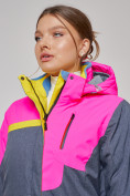 Оптом Горнолыжная куртка женская зимняя розового цвета 2282R в Екатеринбурге, фото 8