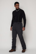 Оптом Полукомбинезон брюки горнолыжные мужские черного цвета 2284Ch в Казани, фото 3
