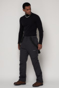 Оптом Полукомбинезон брюки горнолыжные мужские черного цвета 2284Ch в Казани, фото 14