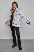Оптом Горнолыжная куртка женская зимняя бирюзового цвета 2302-1Br в Казани, фото 11