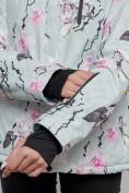 Оптом Горнолыжная куртка женская зимняя бирюзового цвета 2302-1Br в Екатеринбурге, фото 5