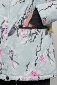 Оптом Горнолыжная куртка женская зимняя бирюзового цвета 2302-1Br в Казани, фото 6