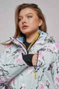 Оптом Горнолыжная куртка женская зимняя бирюзового цвета 2302-1Br в Екатеринбурге, фото 7