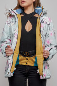 Оптом Горнолыжная куртка женская зимняя бирюзового цвета 2302-1Br в Казани, фото 8