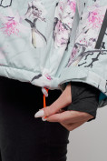 Оптом Горнолыжная куртка женская зимняя бирюзового цвета 2302-1Br в Казани, фото 9