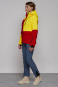 Оптом Горнолыжная куртка женская зимняя желтого цвета 2302-1J в Казани, фото 5