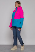 Оптом Горнолыжная куртка женская зимняя розового цвета 2302-1R в Казани, фото 10