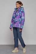 Оптом Горнолыжная куртка женская зимняя фиолетового цвета 2302-2F, фото 10