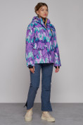 Оптом Горнолыжная куртка женская зимняя фиолетового цвета 2302-2F, фото 11