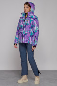 Оптом Горнолыжная куртка женская зимняя фиолетового цвета 2302-2F в Санкт-Петербурге, фото 13