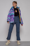 Оптом Горнолыжная куртка женская зимняя фиолетового цвета 2302-2F, фото 6