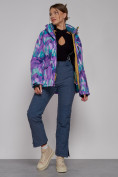 Оптом Горнолыжная куртка женская зимняя фиолетового цвета 2302-2F, фото 8