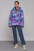 Оптом Горнолыжная куртка женская зимняя фиолетового цвета 2302-2F, фото 9