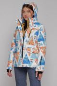 Оптом Горнолыжная куртка женская зимняя голубого цвета 2302-2Gl в Казани, фото 3