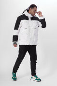 Оптом Горнолыжная куртка MTFORCE мужская белого цвета 2302Bl в Казани, фото 12