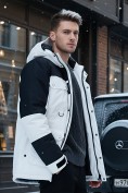 Оптом Горнолыжная куртка MTFORCE мужская белого цвета 2302Bl, фото 3