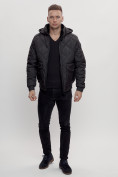 Оптом Куртка классическая стеганная мужская черного цвета 2303Ch в Казани