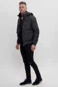 Оптом Куртка классическая стеганная мужская черного цвета 2303Ch в Екатеринбурге, фото 3