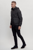 Оптом Куртка классическая стеганная мужская черного цвета 2303Ch в Казани, фото 5