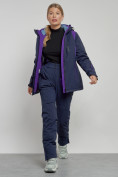 Оптом Горнолыжная куртка женская зимняя темно-синего цвета 2305TS в Екатеринбурге, фото 4