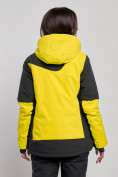 Оптом Горнолыжная куртка женская зимняя желтого цвета 2306J в Екатеринбурге, фото 4