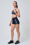 Оптом Спортивные женские шорты темно-синего цвета 212308TS, фото 3