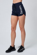 Оптом Спортивные женские шорты темно-синего цвета 212308TS, фото 8