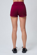 Оптом Спортивные женские шорты бордового цвета 212308Bo в Перми, фото 9