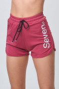 Оптом Спортивные женские шорты розового цвета 212308R