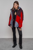 Оптом Горнолыжная куртка женская зимняя большого размера красного цвета 2308Kr в Екатеринбурге, фото 10