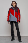 Оптом Горнолыжная куртка женская зимняя большого размера красного цвета 2308Kr в Екатеринбурге, фото 17